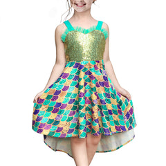 Girls Dress Mermaid Princess Costume Halloween Party Dress Size 2-8 Years