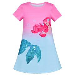 Girls Dress Tee Shirt Forest Tree House Applique Squirrel Short Sleeve Size 3-10 Years