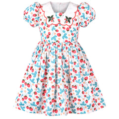 Girls Dress Flower Summer Casual Dress Lace Size 5-14 Years