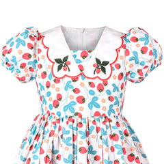 Girls Dress Flower Summer Casual Dress Lace Size 5-14 Years