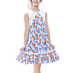 Girls Dress Flower Print Size 2-12 Years