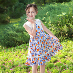 Girls Dress Flower Print Size 2-12 Years