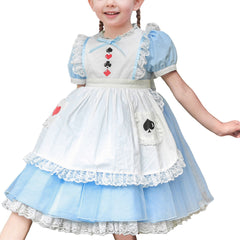 Girls Dress Maid Lace Apron German Dirndl Bavarian Oktoberfest Size 4-14 Years