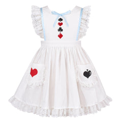 Girls Dress Maid Lace Apron German Dirndl Bavarian Oktoberfest Size 4-14 Years