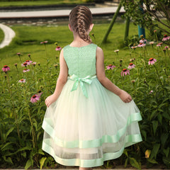 Girls Dress Sleeveless Ball Gown Wedding Party Pageant Size 6-12 Years