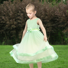 Girls Dress Sleeveless Ball Gown Wedding Party Pageant Size 6-12 Years