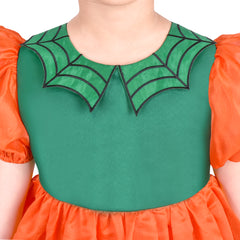 Girls Dress Pumpkin Costume Halloween Trick Treat Party Size 3-14 Years