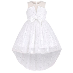 Flower Girl Dress Champagne Sequin Hi-low Wedding Bridesmaid Size 4-14 Years