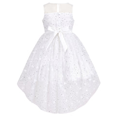 Flower Girl Dress Champagne Sequin Hi-low Wedding Bridesmaid Size 4-14 Years