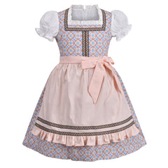 Girls Dress Maid Lace Apron German Dirndl Bavarian Oktoberfest Size 4-14 Years