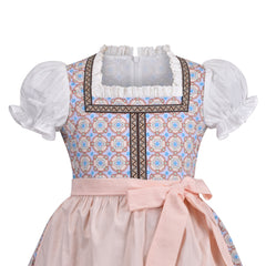 Girls Dress Maid Lace Apron German Dirndl Bavarian Oktoberfest Size 4-14 Years