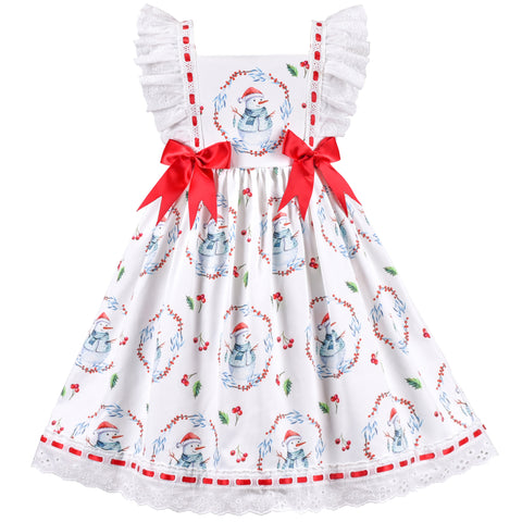 Girls Dress Polka Dot Overlap Design With Trim Size 3-14 Years