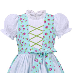 Girls Dress Maid Lace Apron German Dirndl Bavarian Oktoberfest Size 4-14 Years