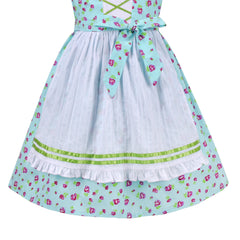 Girls Dress Maid Lace Apron German Dirndl Bavarian Oktoberfest Size 4-14 Years