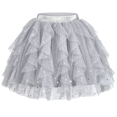 Girls Skirt Pearl Stars Sparkling Tutu Dancing Size 2-12 Years