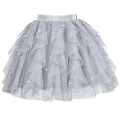 Girls Skirt Pearl Stars Sparkling Tutu Dancing Size 2-12 Years