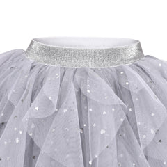 Girls Skirt Pearl Stars Sparkling Tutu Dancing Size 2-12 Years