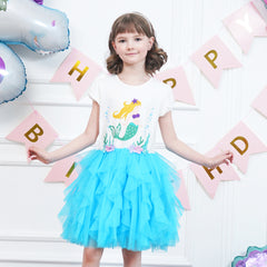 Girls Dress Tutu Dancing Tiered Skirt Ballet Party Size 2-10 Years