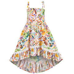 Girls Dress Rainbow Smocked Halter Size 2-10 Years