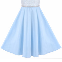 Girls Dress Rhinestone Chiffon Bridesmaid Dance Ball Maxi Gown Size 6-14 Years