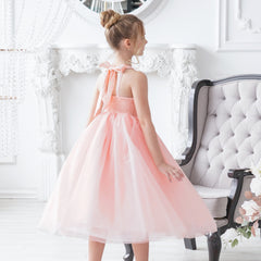 Girls Dress Flower Sparkling Sequins Belted Tulle Party Size 4-14 Years