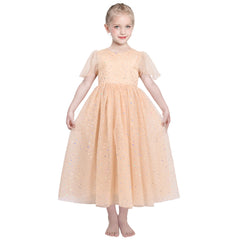 Flower Girls Dress Lace Hem Wedding First Communion Size 6-14 Years