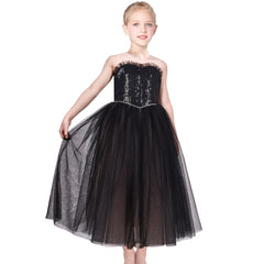 Girls Dress Flower Sparkling Sequins Belted Tulle Party Size 4-14 Years