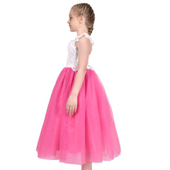 Girls Dress Lace Tulle Sleeveless Hollow Back Party Pageant Size 5-10 Years