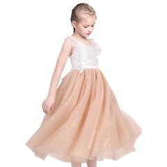 Girls Dress Lace Tulle Sleeveless Hollow Back Party Pageant Size 5-10 Years