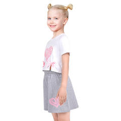 Girls Skirt Set Shirt Grid Plaid Pleated School Tennis Casual Size 4-14 Years