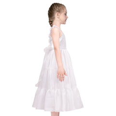 Girls Dress Flower Sparkling Sequins Belted Tulle Party Size 4-14 Years