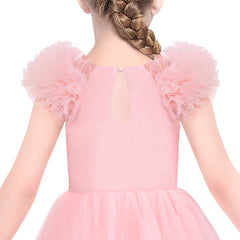 Girls Dress Flower Sparkling Sequins Belted Tulle Party Size 4-14 Years