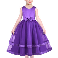 Girls Dress Sleeveless Ball Gown Wedding Party Pageant Size 6-12 Years