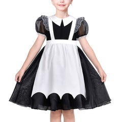 Girls Dress Maid Lace Apron German Dirndl Bavarian Oktoberfest Size 4-14 Years