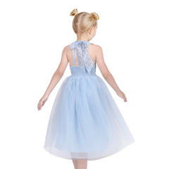 Girls Dress Flower Sparkling Sequins Belted Tulle Party Size 4-14 Years