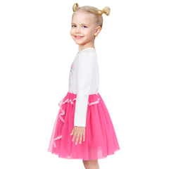 Girls Dress Cream Sequin Heart Butterfly Tulle Skirt Long Sleeve Size 3-12 Years