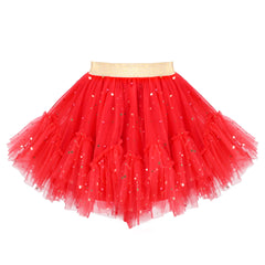 Girls Skirt Pearl Stars Sparkling Tutu Dancing Size 2-12 Years