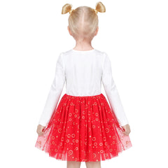 Girls Dress Cream Sequin Heart Butterfly Tulle Skirt Long Sleeve Size 3-12 Years