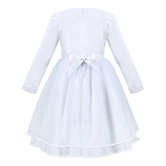 Girls Dress Satin Silk Butterfly City Building View Size 4-14 Years