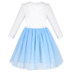 Girls Dress Cream Sequin Heart Butterfly Tulle Skirt Long Sleeve Size 3-12 Years