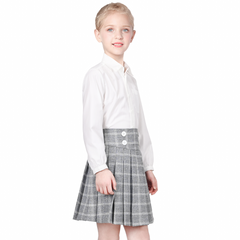 Girls Skirt Set Shirt Grid Plaid Pleated School Tennis Casual Size 4-14 Years