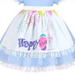 Girls Dress Maid Lace Apron German Dirndl Bavarian Oktoberfest Size 4-14 Years