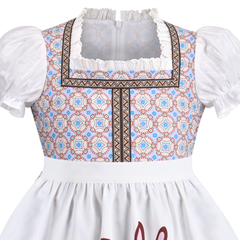 Girls Dress Maid Lace Apron German Dirndl Bavarian Oktoberfest Size 4-14 Years