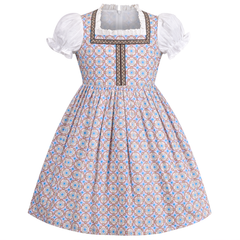 Girls Dress Maid Lace Apron German Dirndl Bavarian Oktoberfest Size 4-14 Years