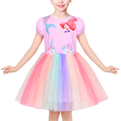 Girls Dress Tutu Dancing Tiered Skirt Ballet Party Size 2-10 Years