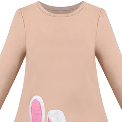 Girls Dress Long Sleeve Butterfly Color Contrast Casual Everyday Wearing Size 3-8 Years