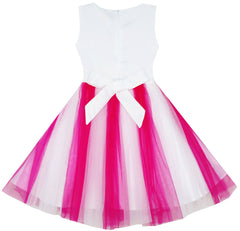 Girls Dress Tulle Overlay Princess Party Wedding Pageant Size 7-14 Years