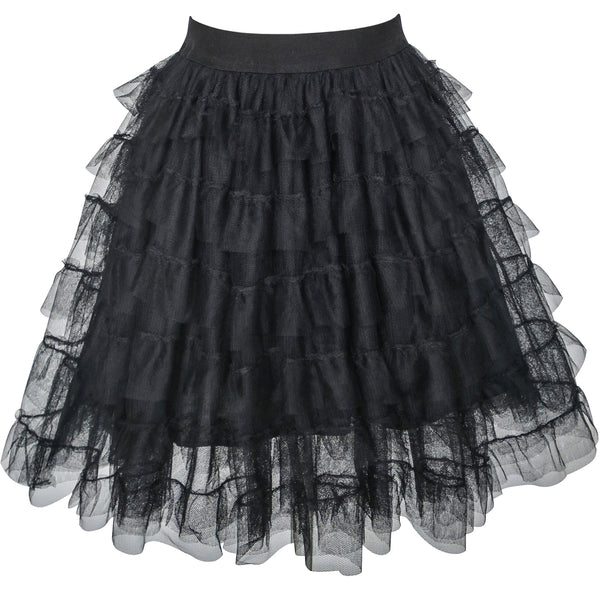 Girls Skirt Black Lace Tiered Tutu Dancing Dress – Sunny Fashion