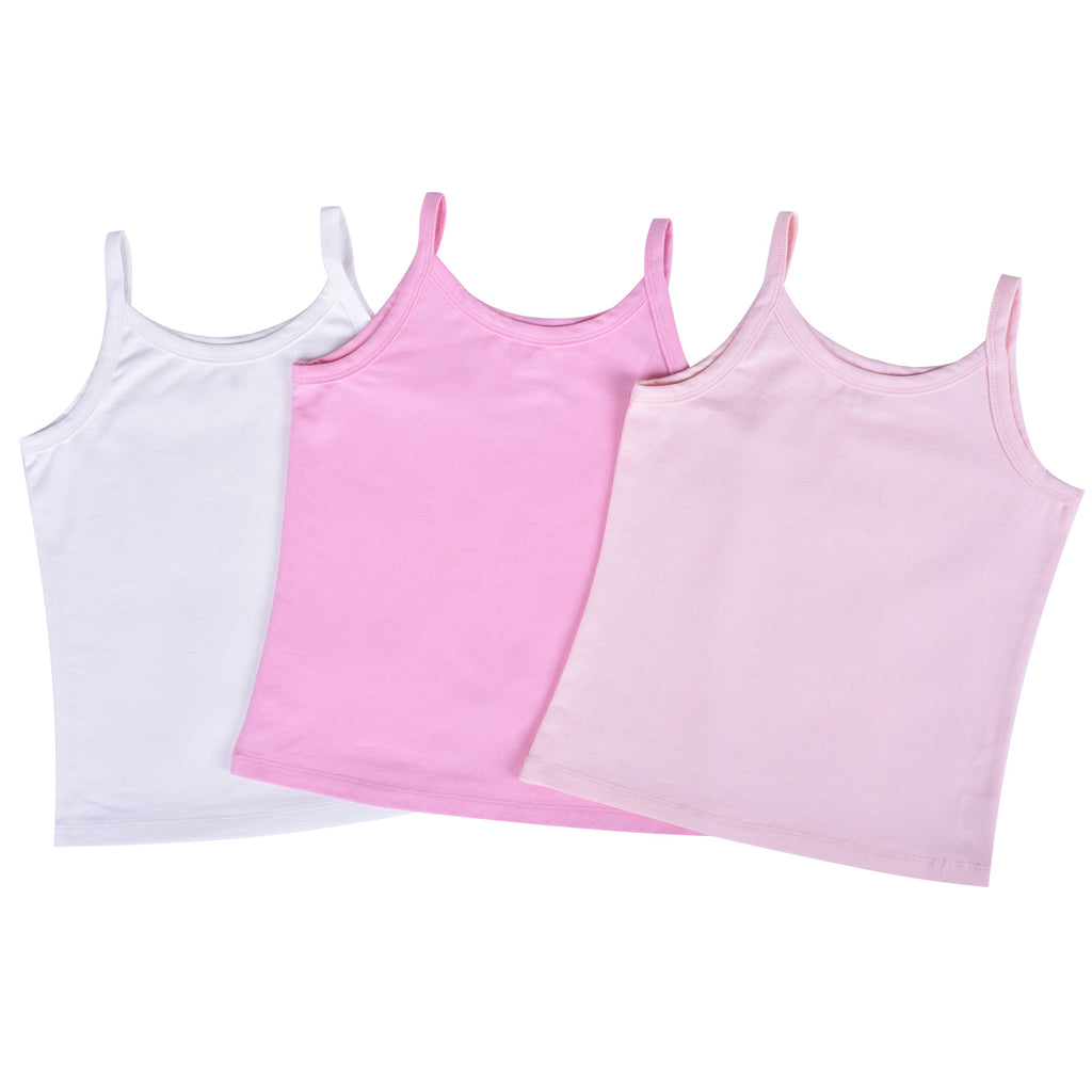 Girls Undershirt 3-pack Cami Camisole Tank Tops Cotton – Sunny Fashion